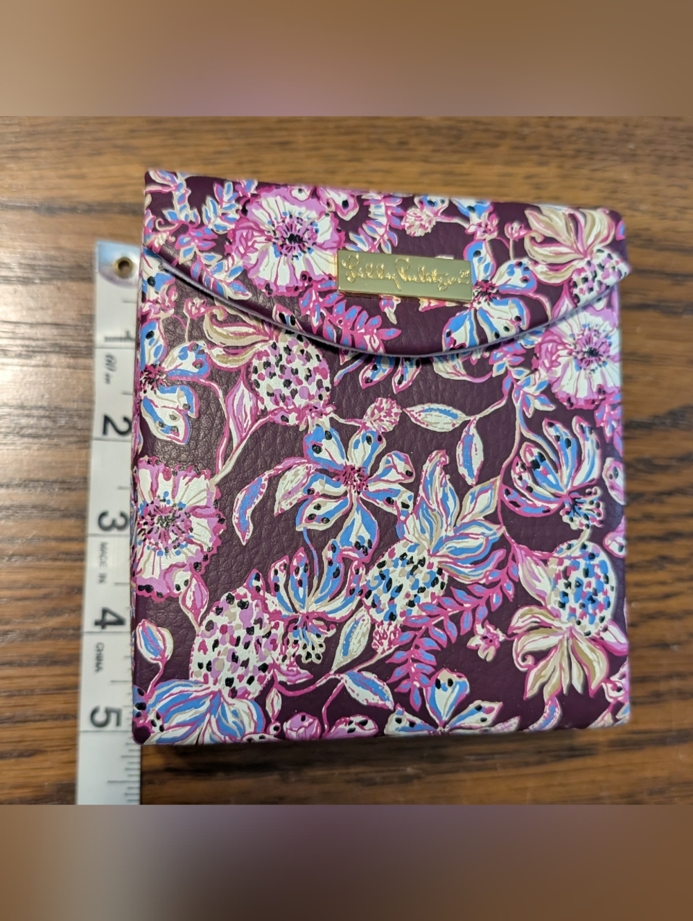 Lilly Pulitzer Floral Jewelry Travel Case in Plum Pink Blue - Picture 10 of 12